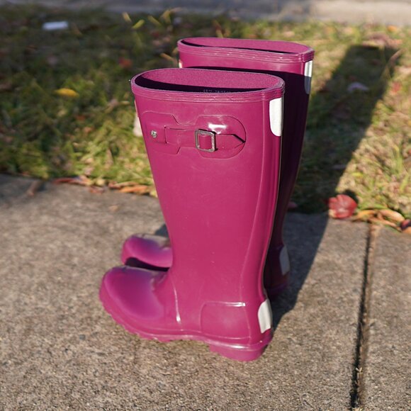 Hunter Purple Violet Original Gloss Round Toe Rain Boots Size 5 M - Picture 3 of 11
